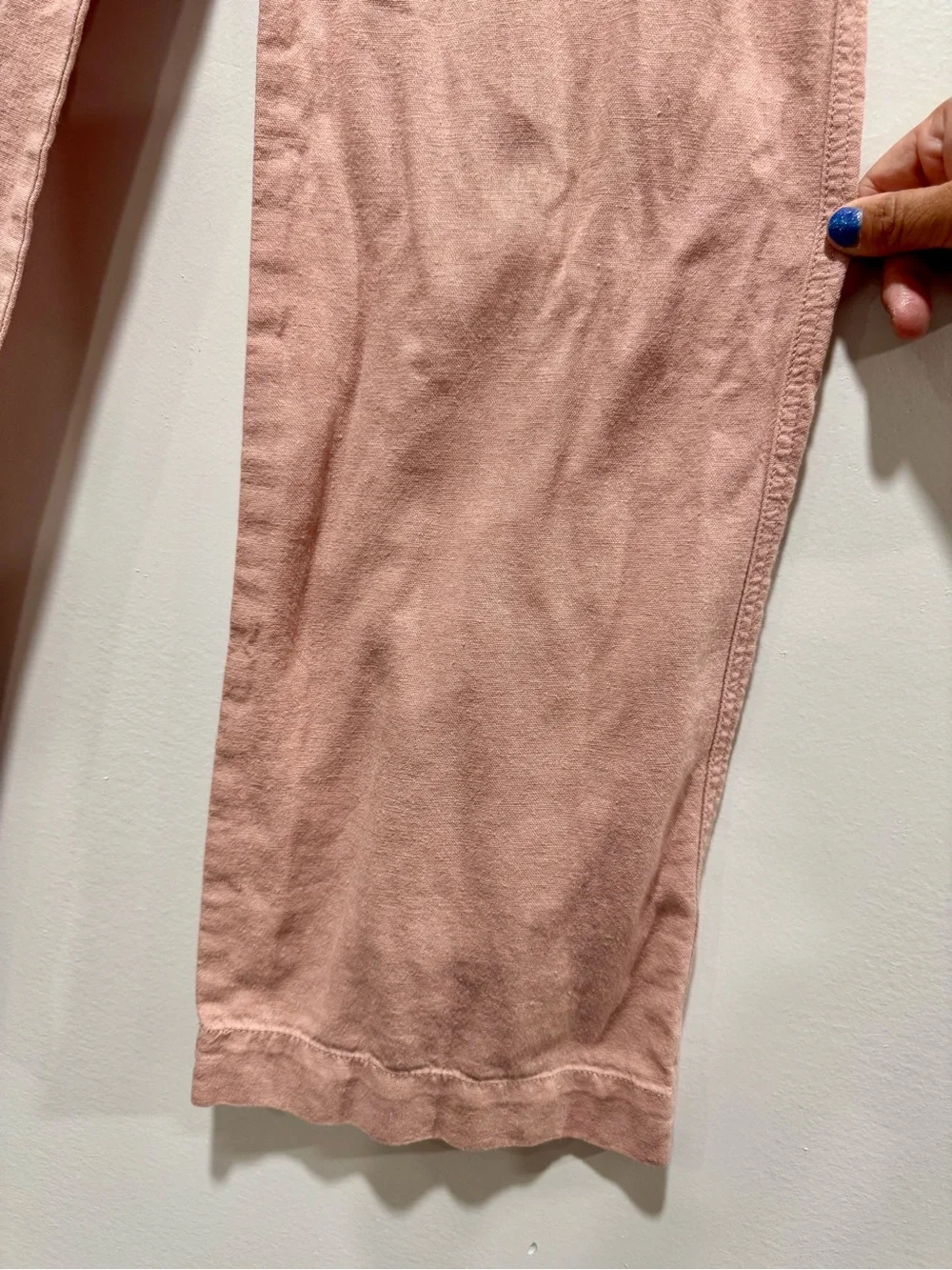 Ci Sono Pink Linen Blend Wide Leg Drawstring Pants Size M